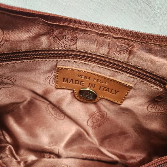 Vera Pelle Avorio Italy Leather Brown/ Multicolor Lady Crossbody/ Shoulder Purse - Picture 12 of 16